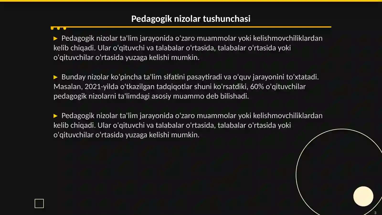 Pedagogik nizolar va ularni bartaraf etish texnologiyasi 3