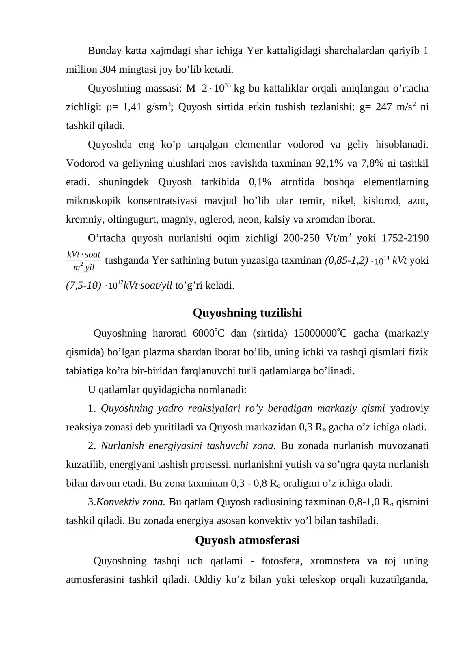 Quyoshning tuzilishi 3