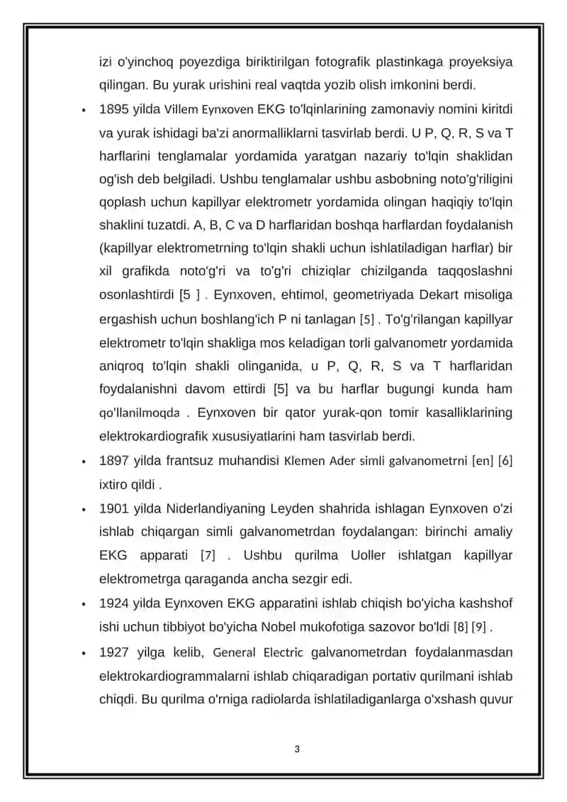 Elektrokardiografiyaning fizik asoslarini o‘rganish 3