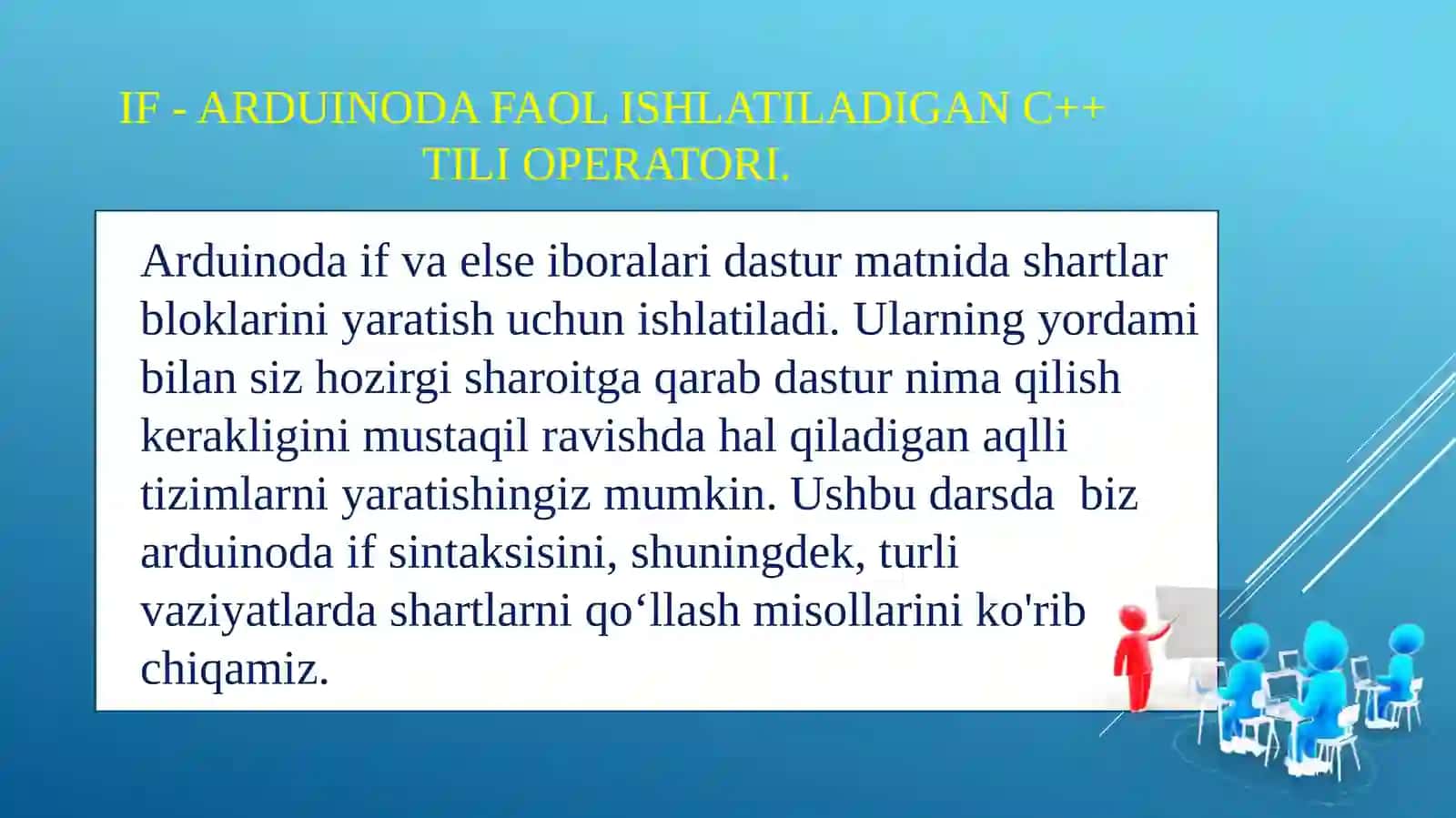 6-sinf Texnologiya Arduinoda If shart operatori bilan tanishish dars taqdimot 3
