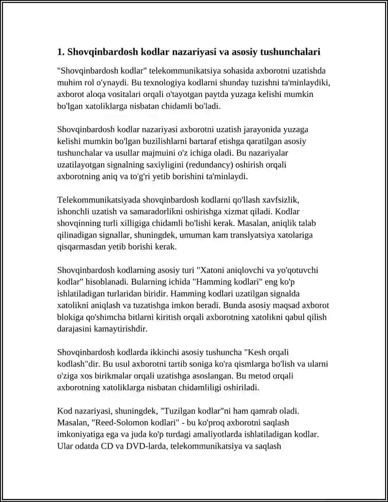 SHOVQINBARDOSH KODLARNI TELEKOMMUNIKATSIYADA QO’LLASH 3