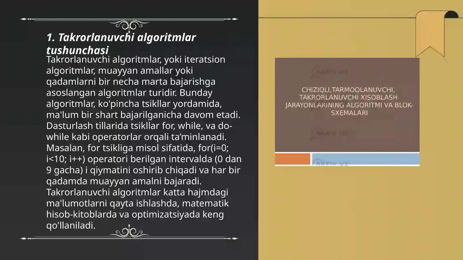 Takrorlanuvchi algoritmlar 3