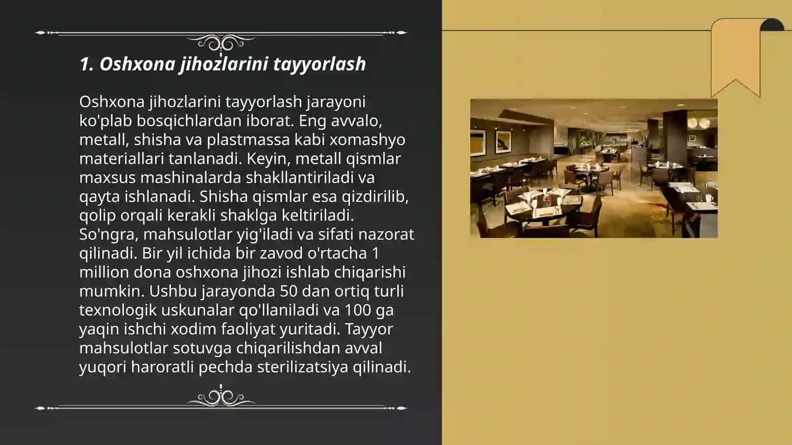 Oshxona jihozlarini tayyorlash 3