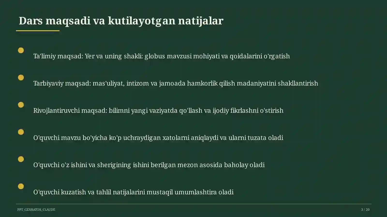 Yer va uning shakli: globus (3-sinf) 3
