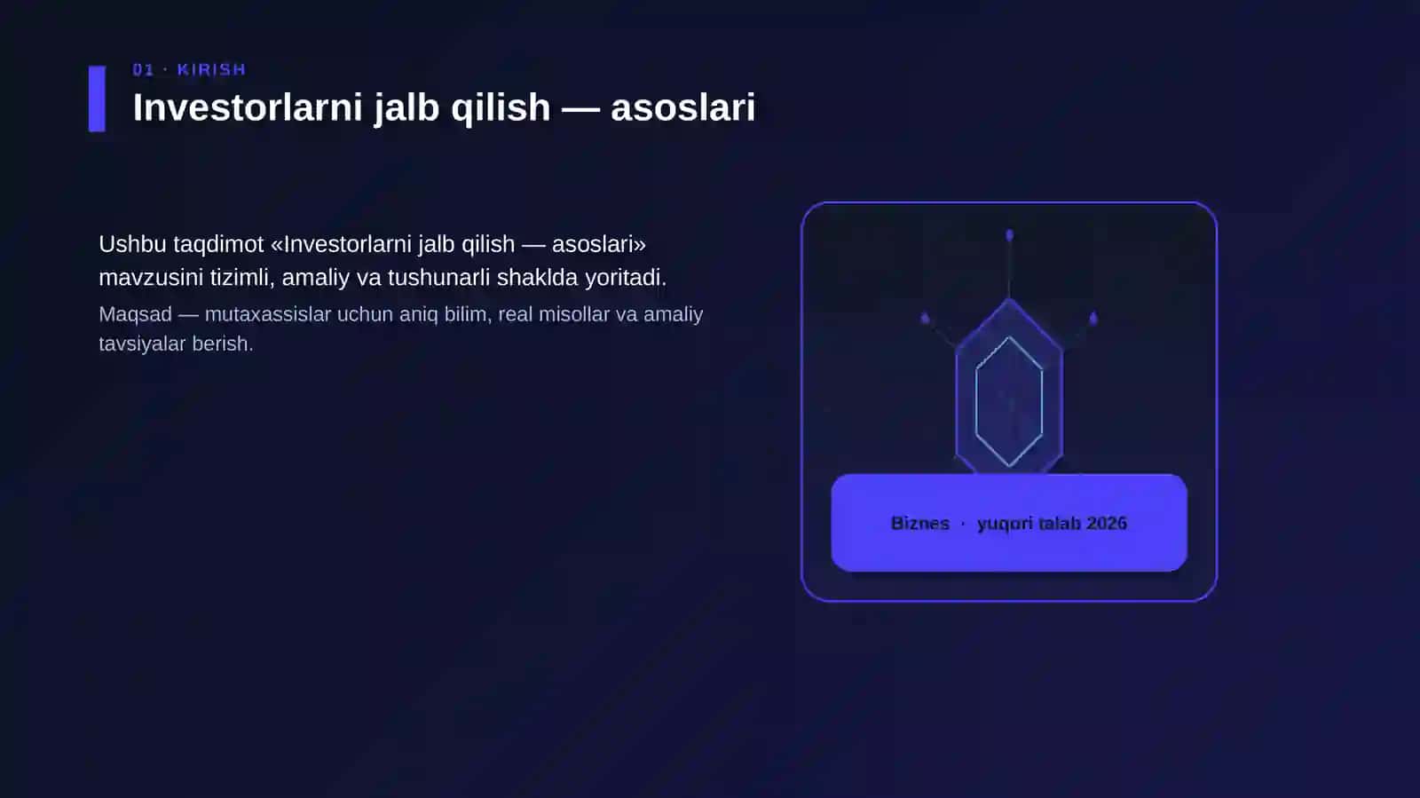 Investorlarni jalb qilish — asoslari 3