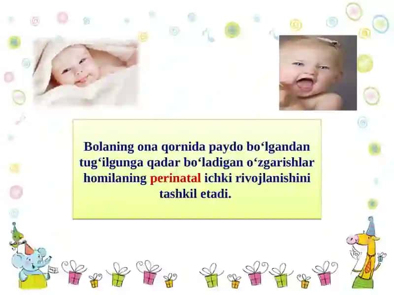 Perinatal va chaqaloqlik davri psixofiziologik rivojlanish 3