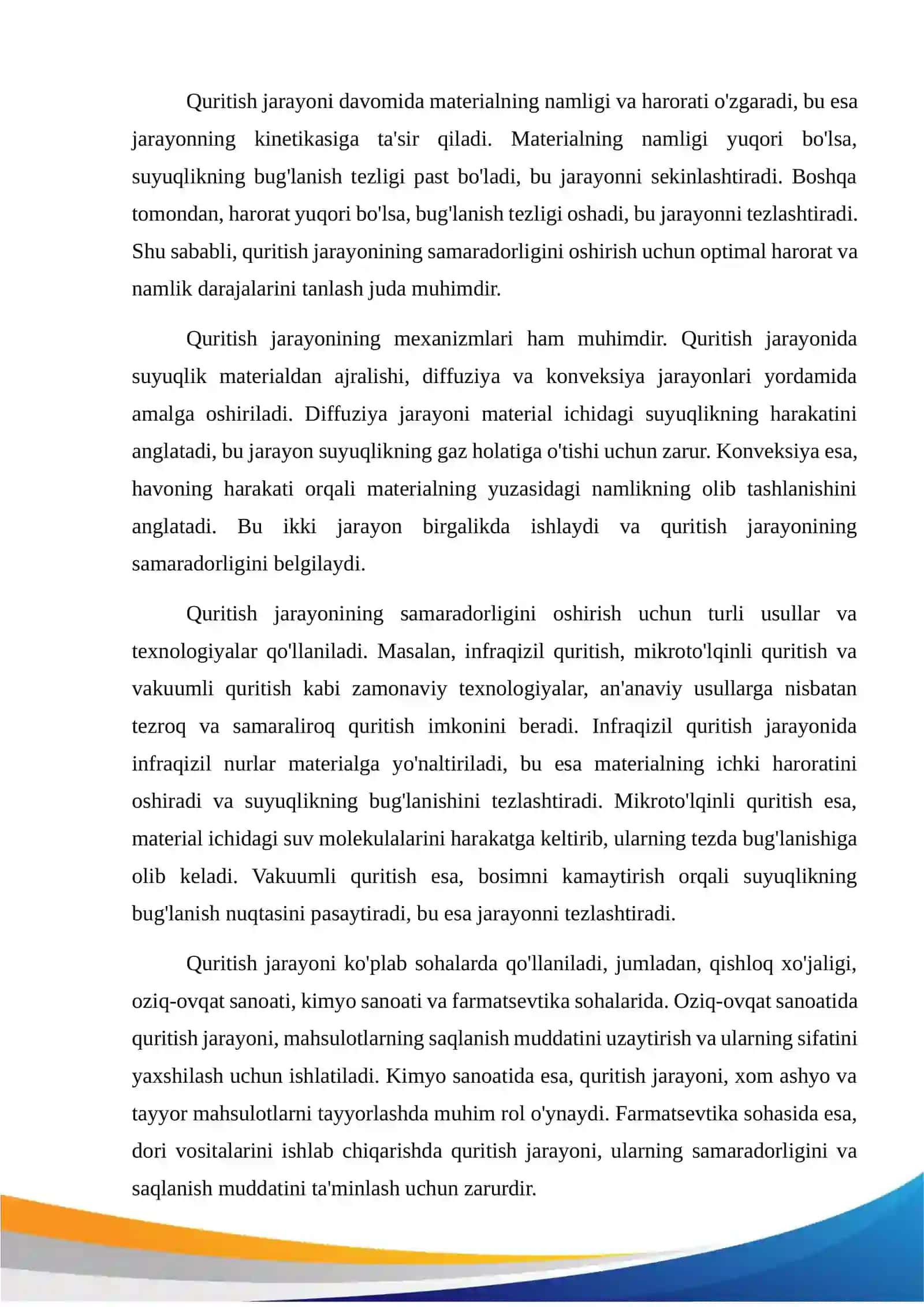 Quritish jarayonining kinetikasi 3