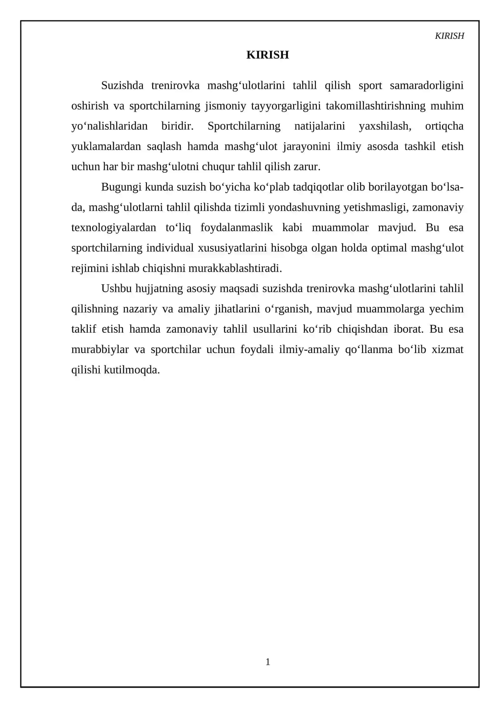 Suzish mashg'ulotlari samaradorligini baholash metodlari 3