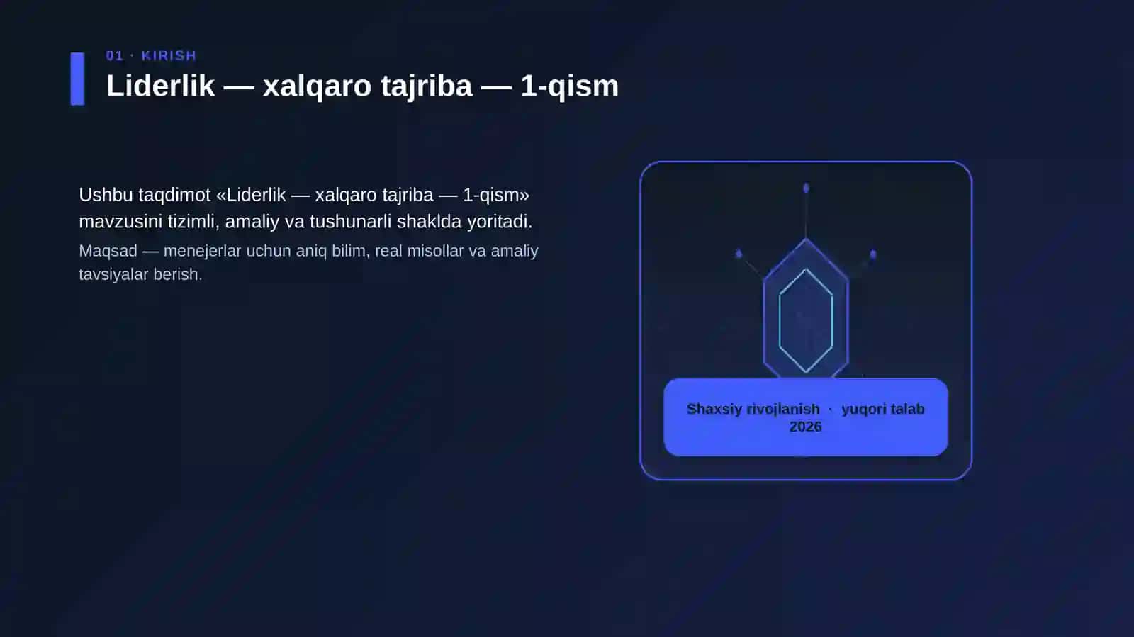 Liderlik — xalqaro tajriba — 1-qism 3