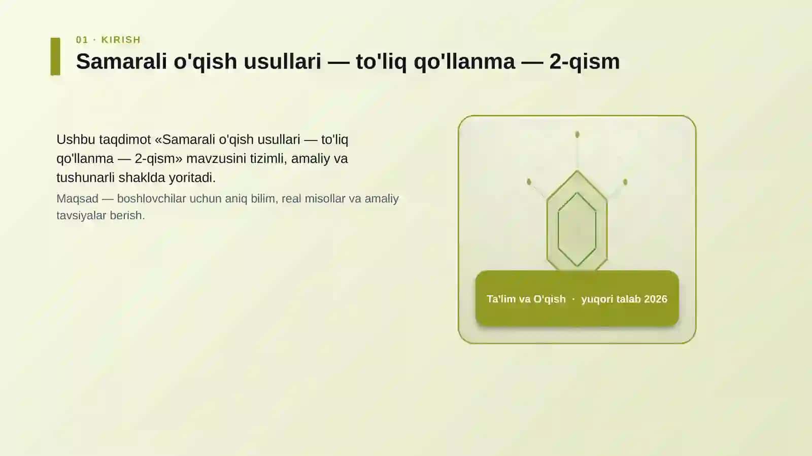 Samarali o'qish usullari — to'liq qo'llanma — 2-qism 3