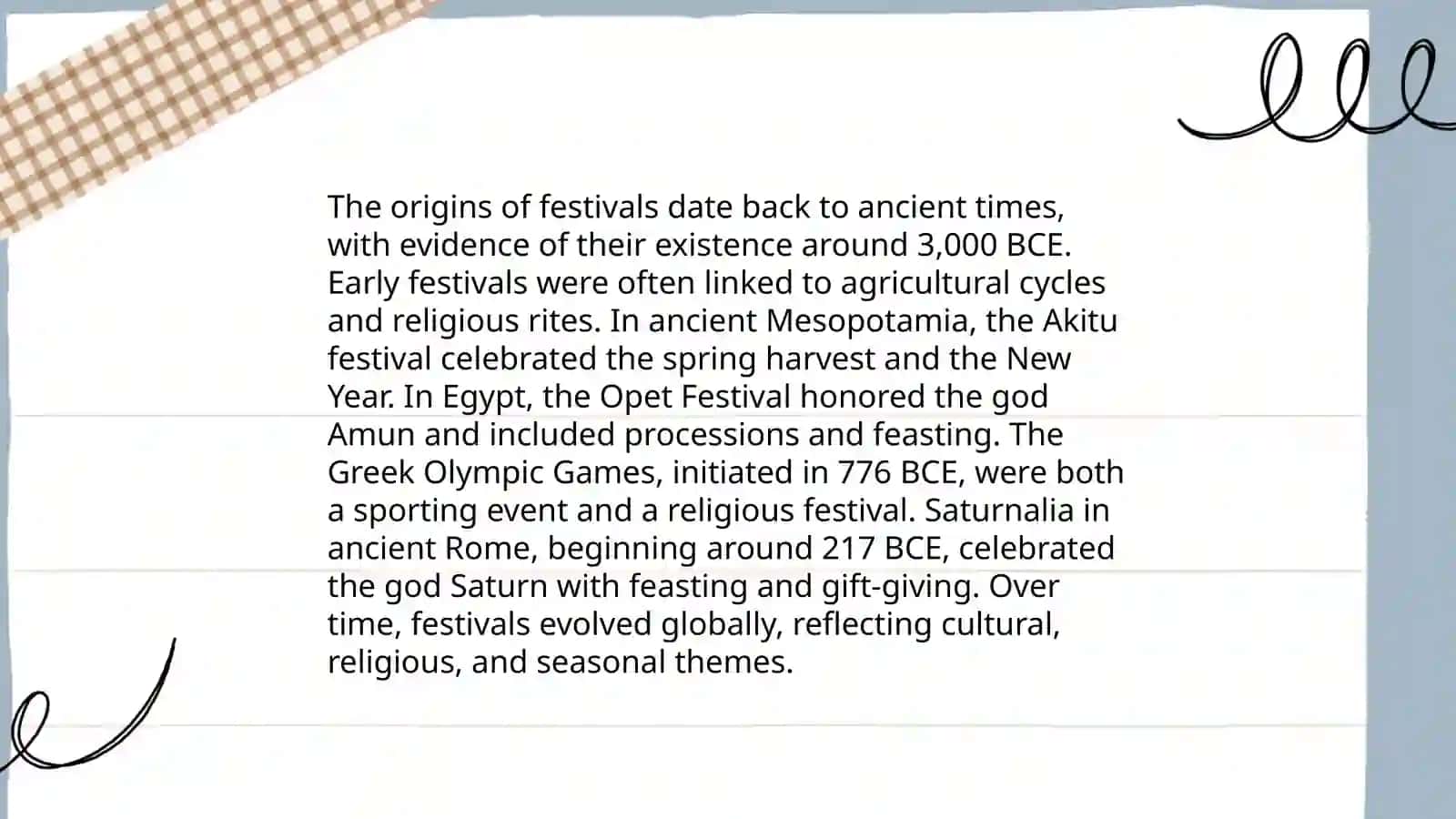 Describe a festival that you attended 3