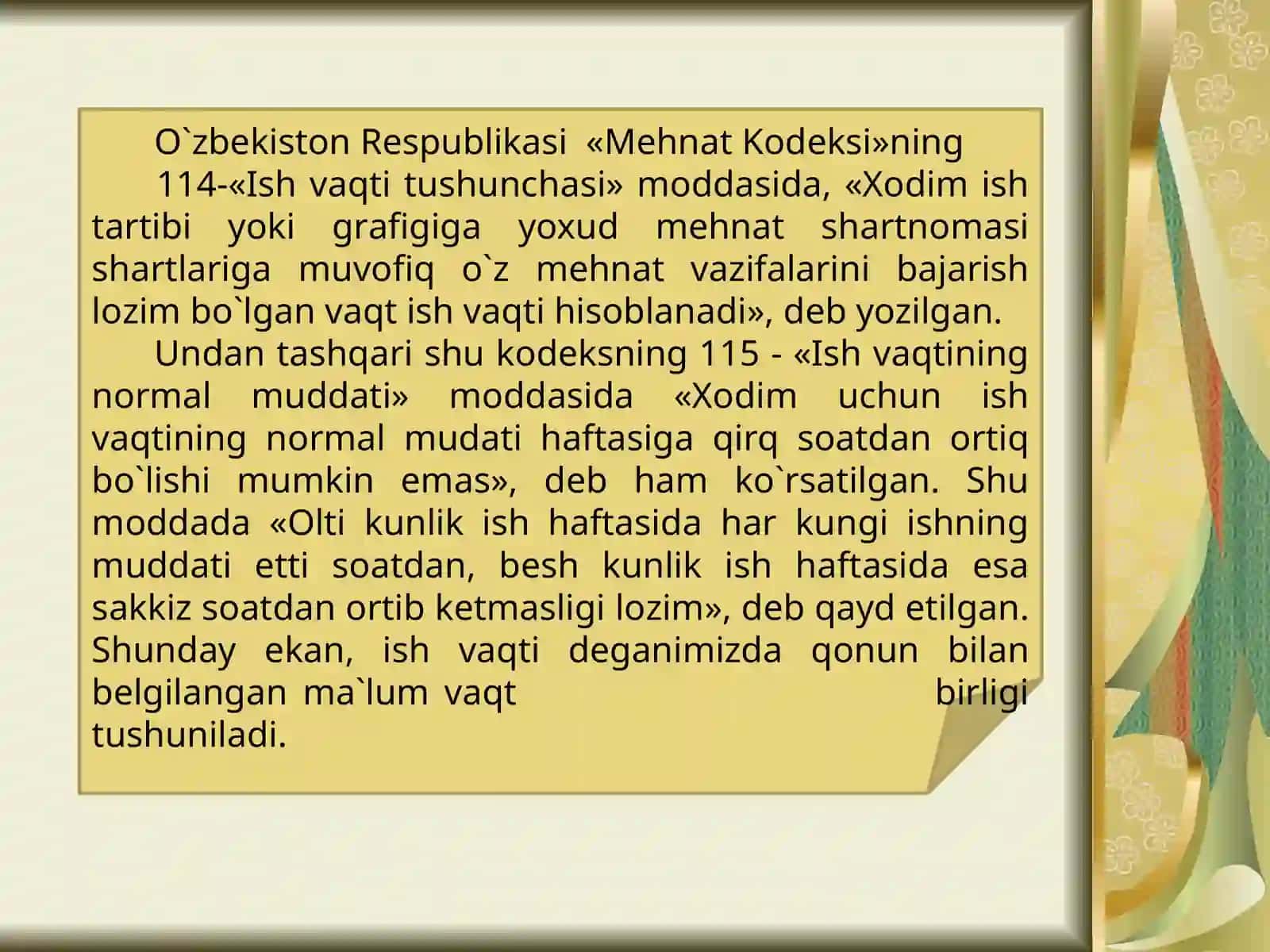 Mehnatni tashkilotish va me'yorilash 3