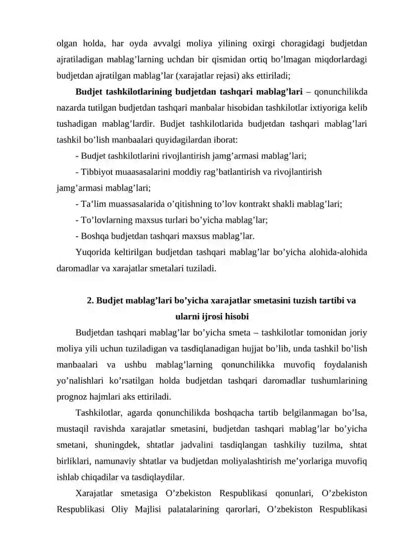 Budjet tashkilotlarida smetalari tarkibi va ularni shakllantirishning xususiyatlari 3