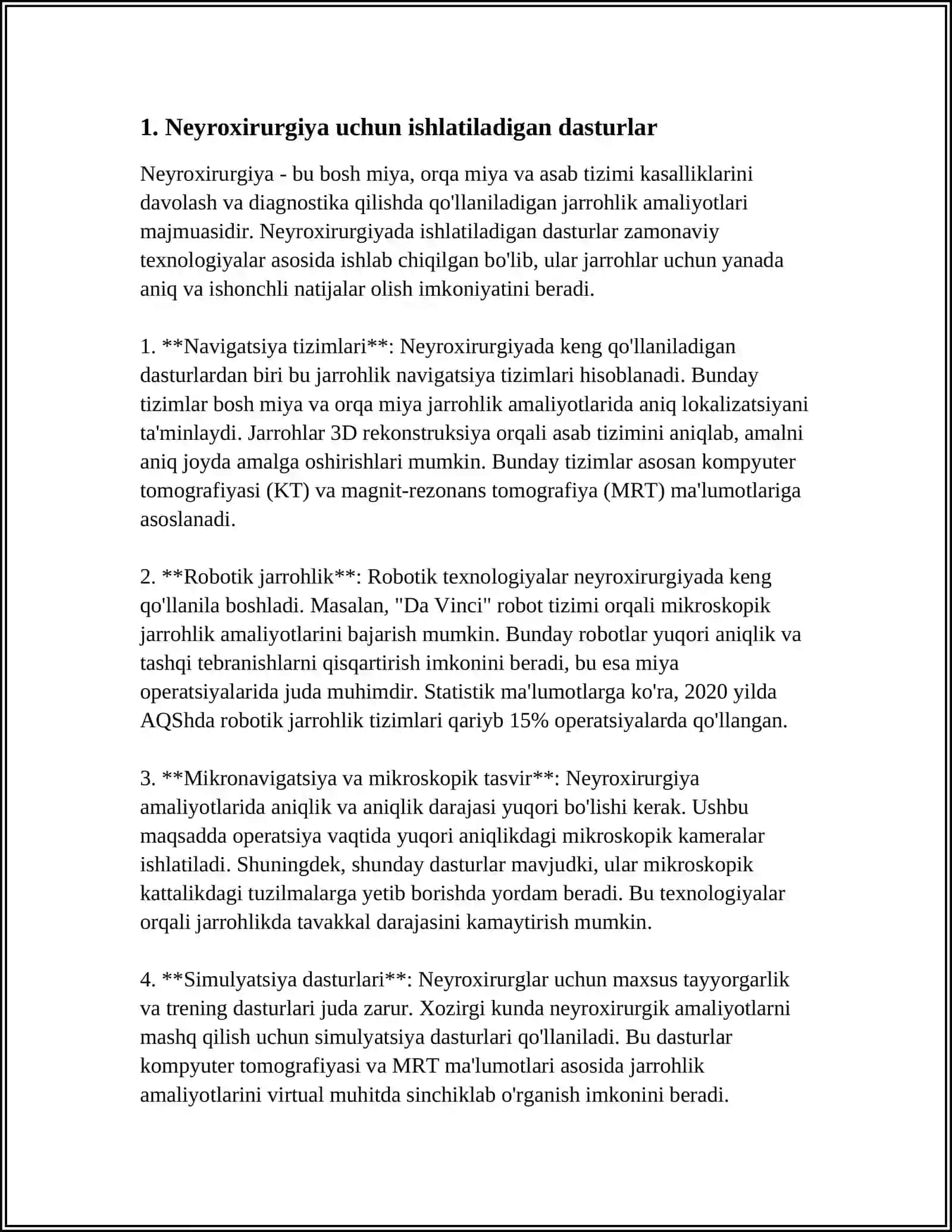 NERVPXIRURGIYA VA NEVRALOGIYA BUYICHA FOYDALANGAN DASTURLARNI OLISH 3