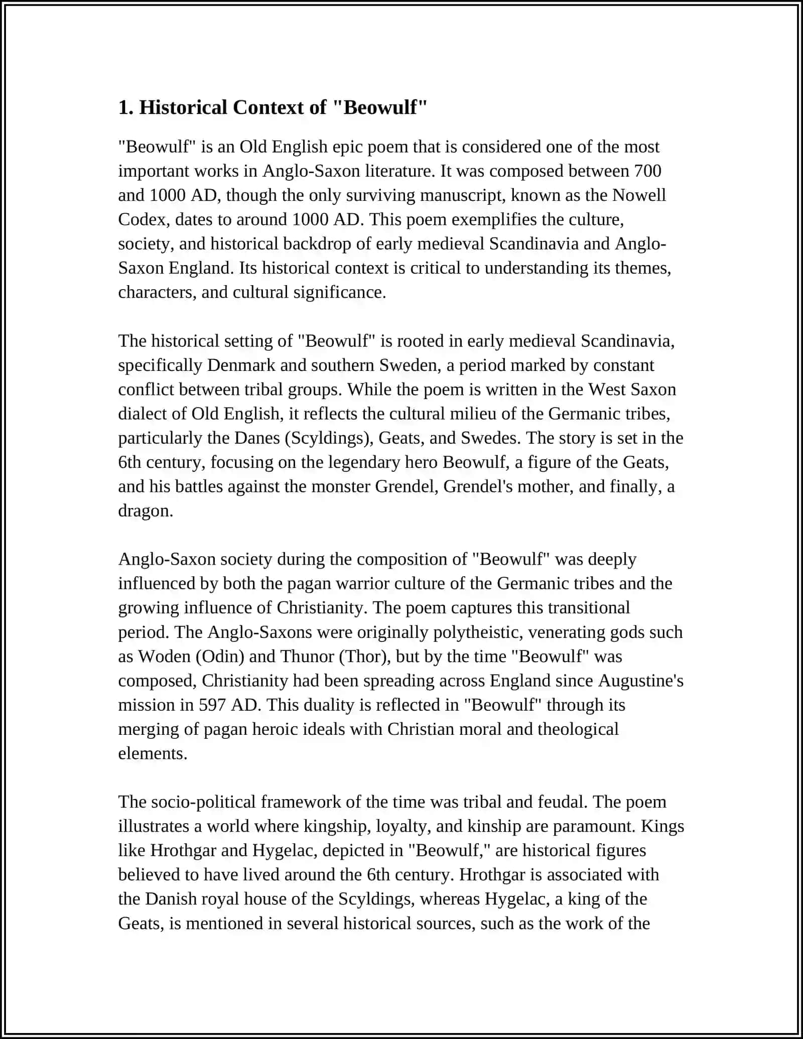 INFORMATION ABOUT BEOWULF POEM 3