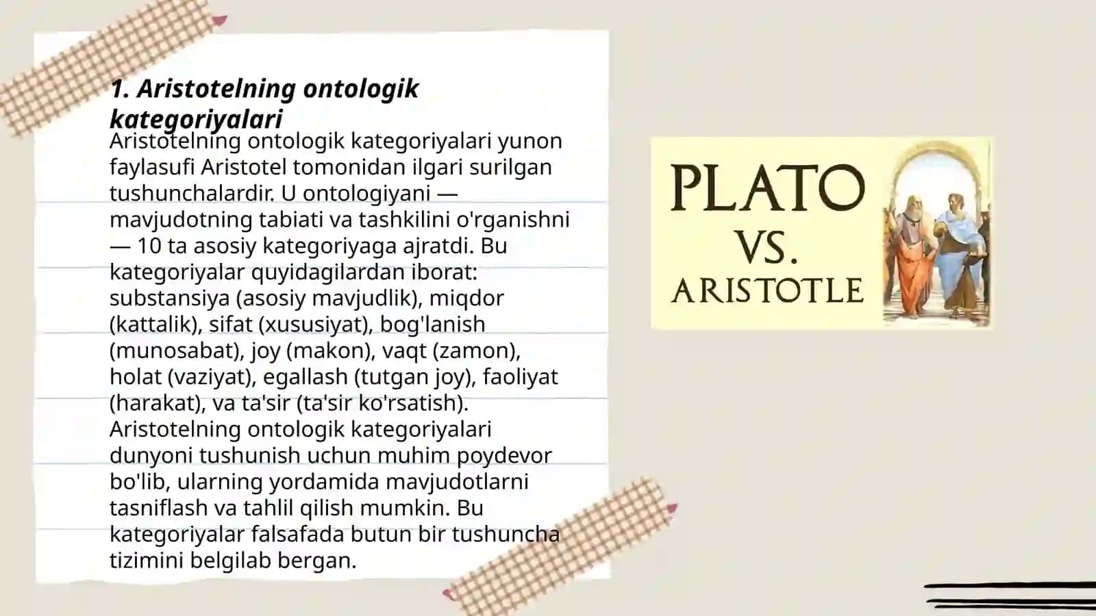 Aristotel Farobiy va Kant ontologiyasida kategoriyalarining tasnifi 3