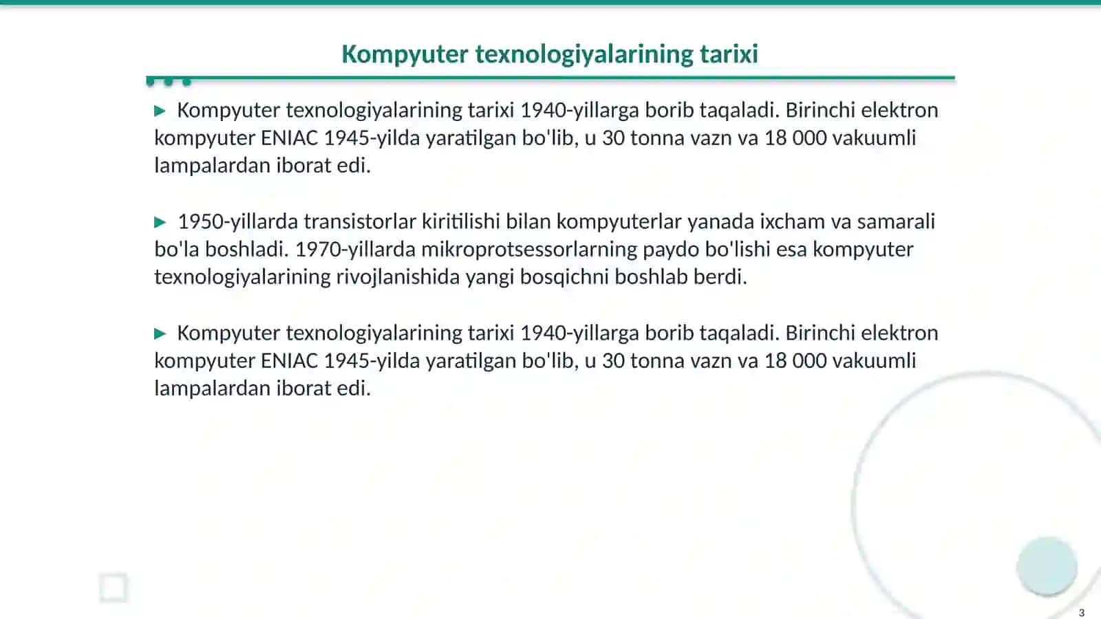 Kompyuter texnologiyalari nima? 3