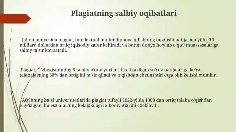 Plagiat va uning salbiy oqibatlari 3