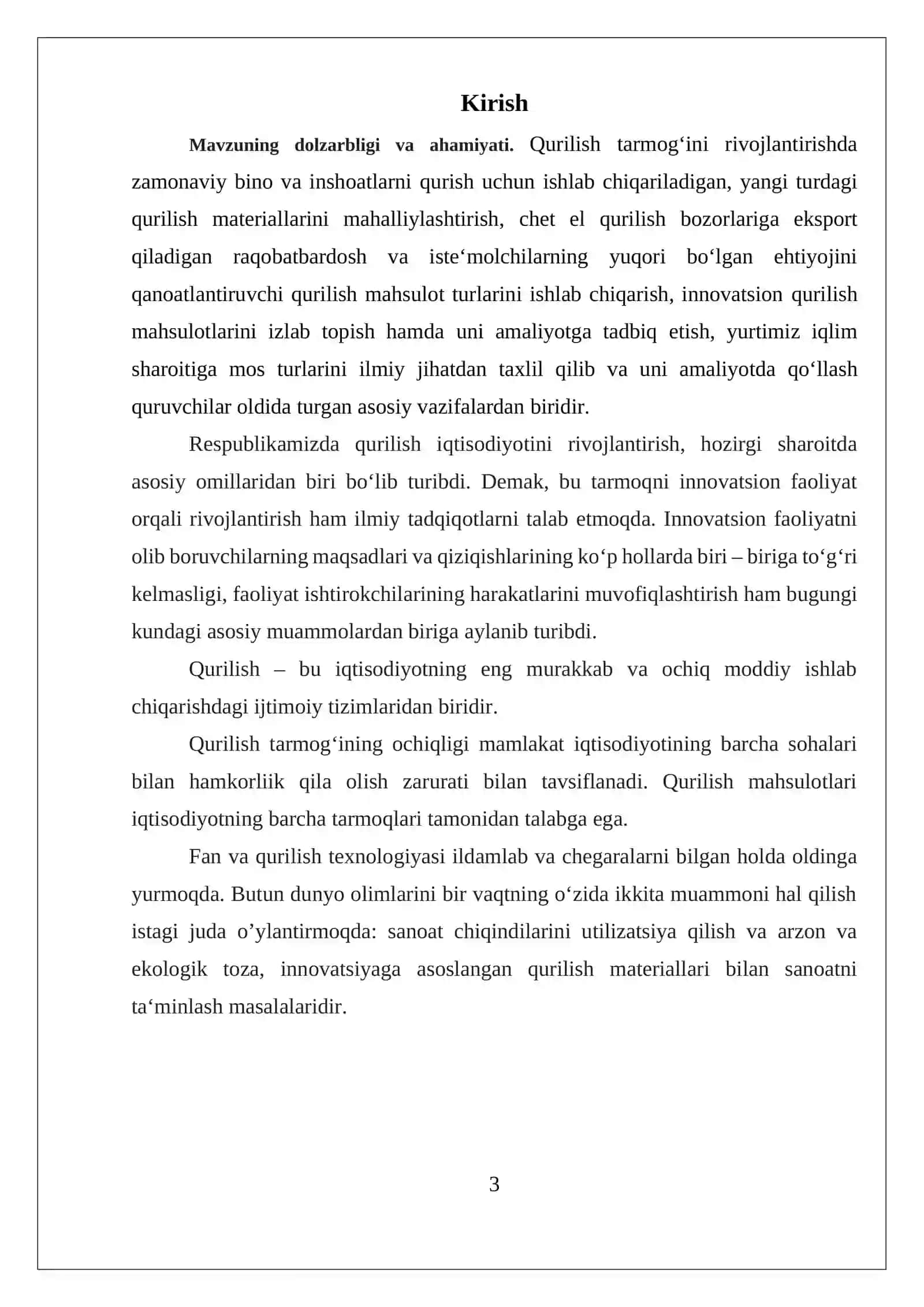 “Qurilish materiallari ishlab chiqarish tarmogʻining iqtisodiy xususiyatlari” 3