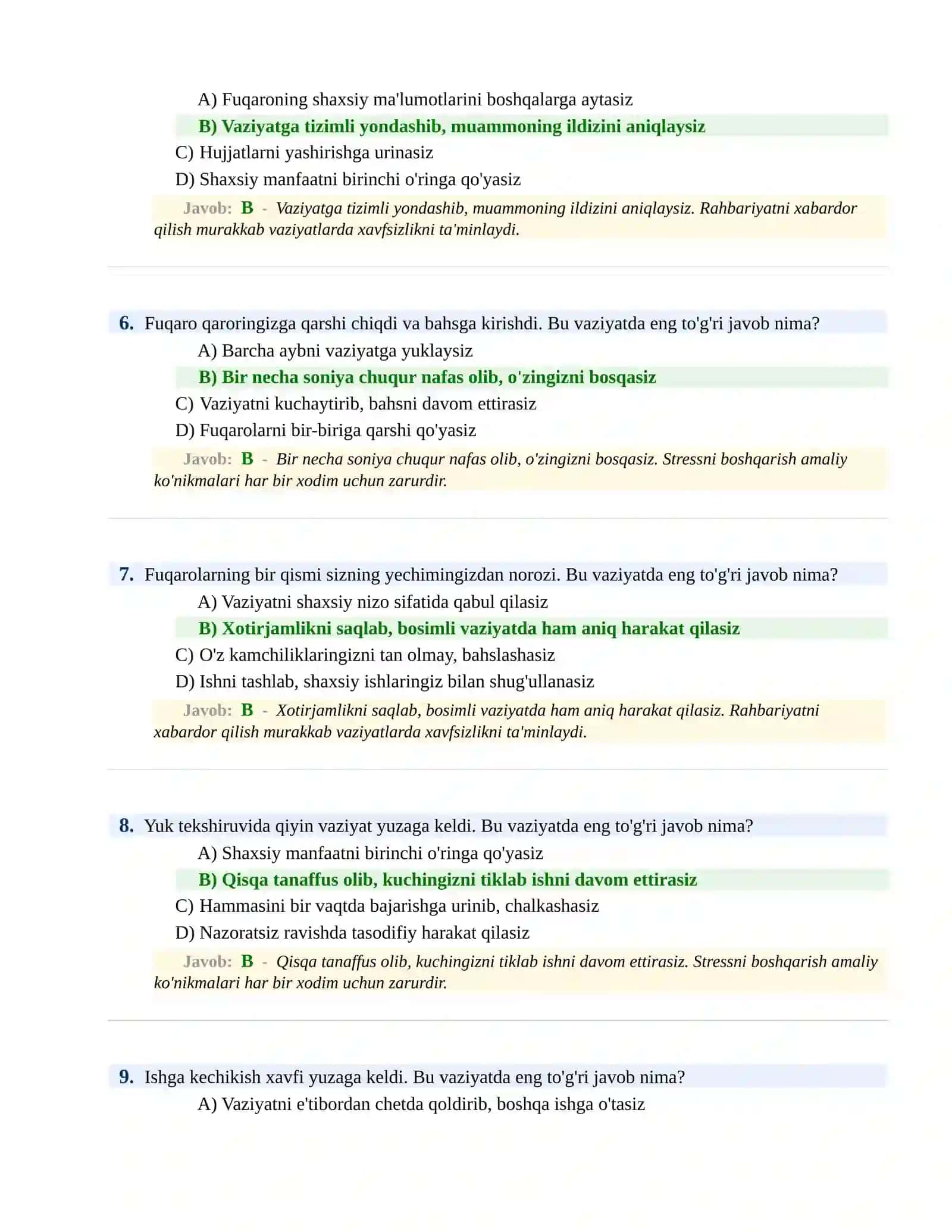 BOJXONA XIZMATIGA ISHGA KIRISH PSIXOLOGIK SINOV Testlari 3