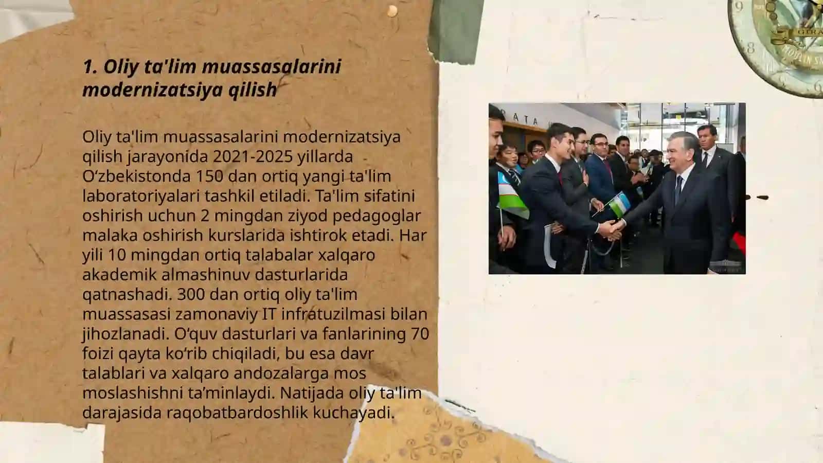 O'zbekiston Respublikasi oliy ta'lim tizimini 2030-yilgacha rivojlantirish Konsepsiyasini o'rganish 3