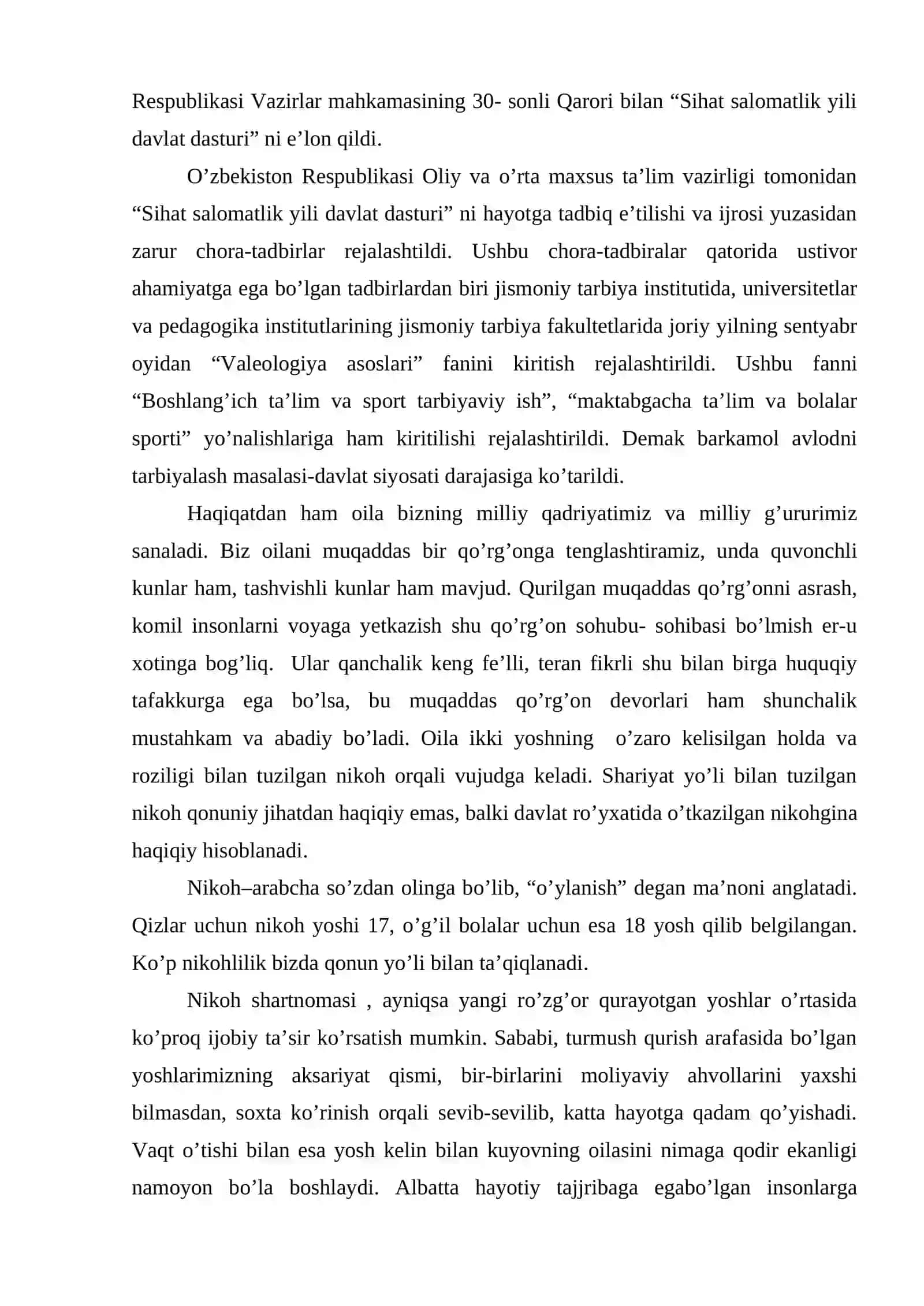 Valeologiyaga kirish. Odam salomatligi haqida hozirgi zamon tushunchalari 3