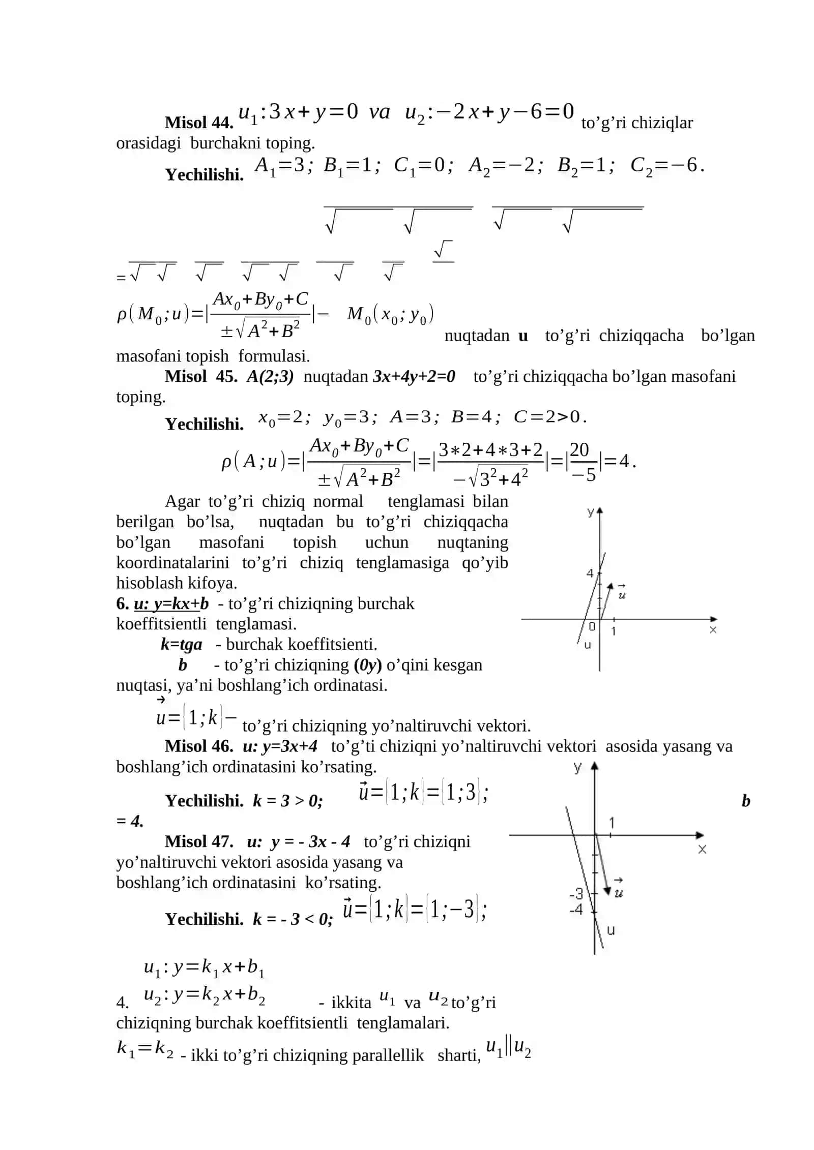To’g’ri chiziq tenglamalari 3