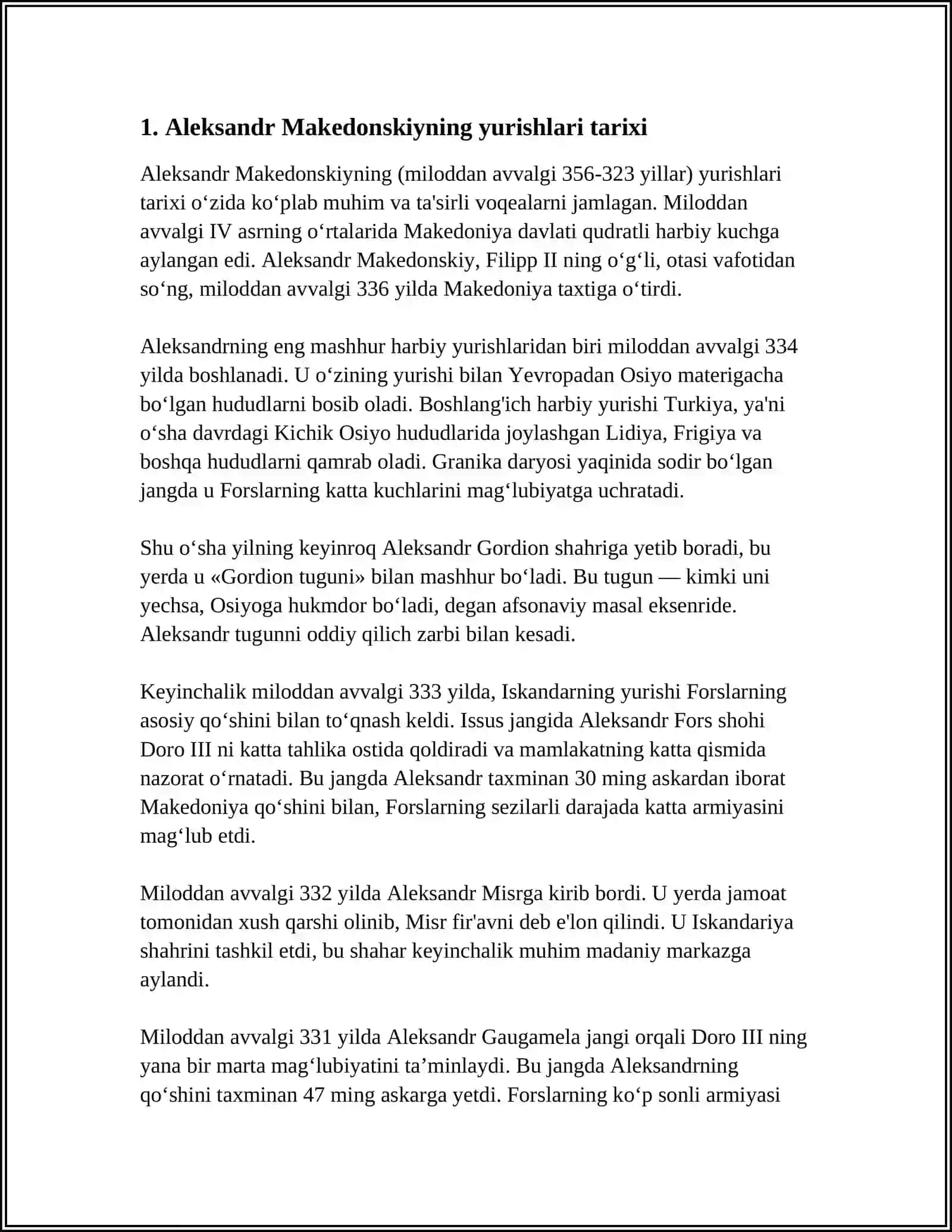 ALEKSANDR MAKEDONSKIY YURISHLARI DAVRIDA OʻRTA OSIYO TARIXIY GEOGRAFIYASI 3