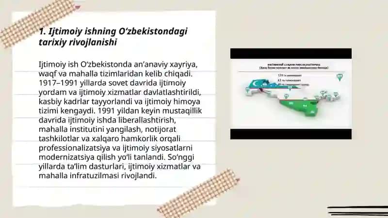 Ijtimoiy ishning Oʻzbekistondagi tarixiy rivojlanishi 3