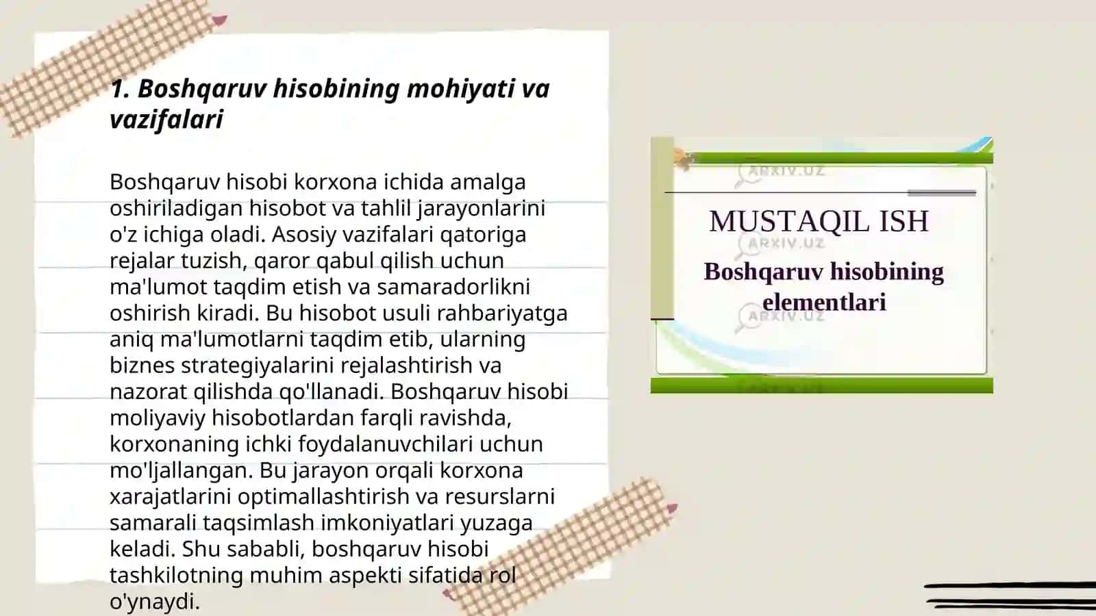 Boshqaruv hisobining nazariy asoslari 3