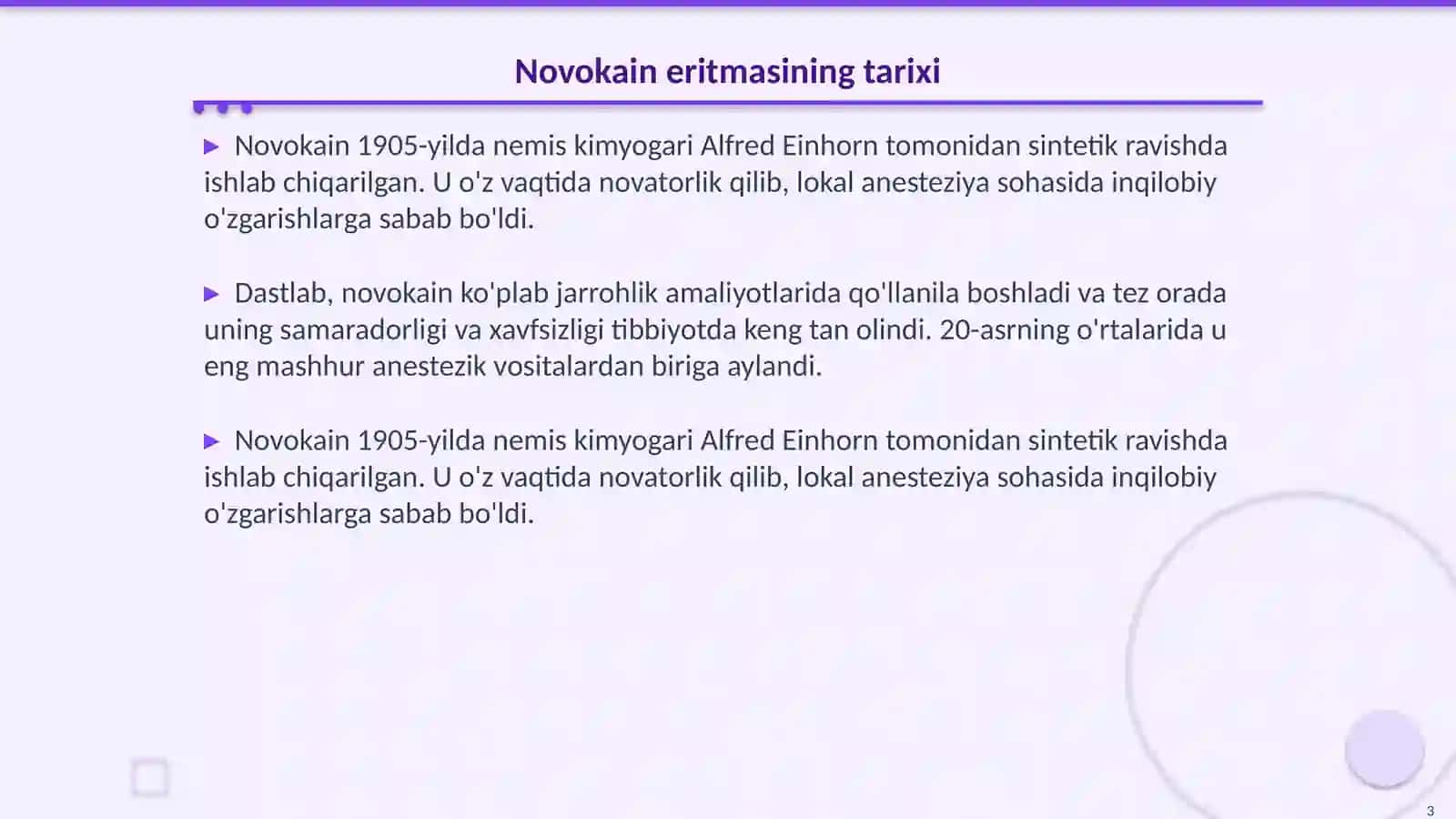 Novokain eritmasi 3