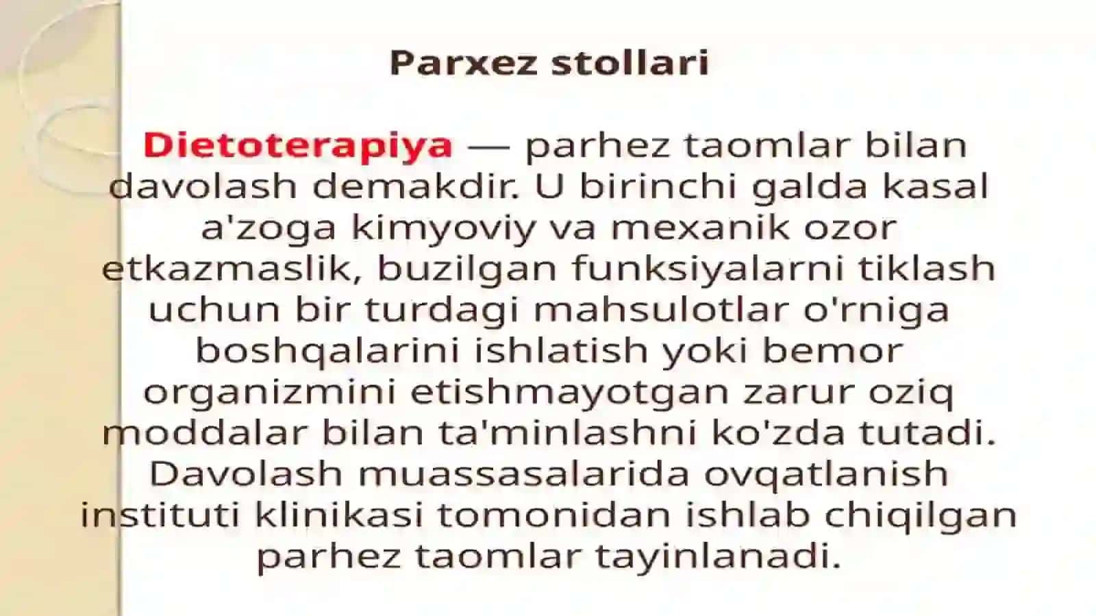 Parhez stollari 3