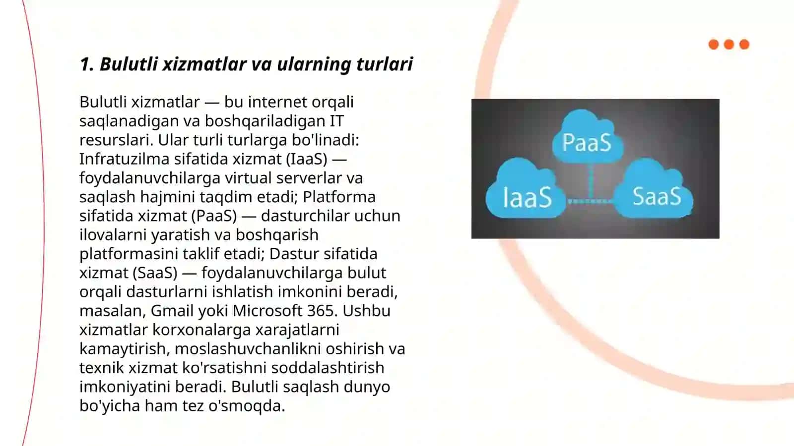 Bulutli xizmatlar va ularning turlari 3