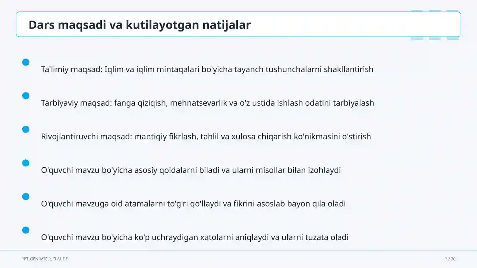 Iqlim va iqlim mintaqalari (6-sinf) 3