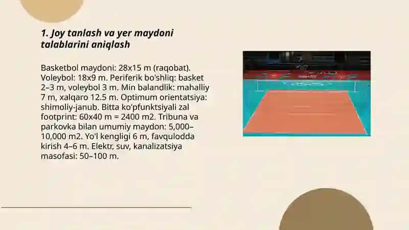 Basketbol va voleybol zallarining loyihasi 3