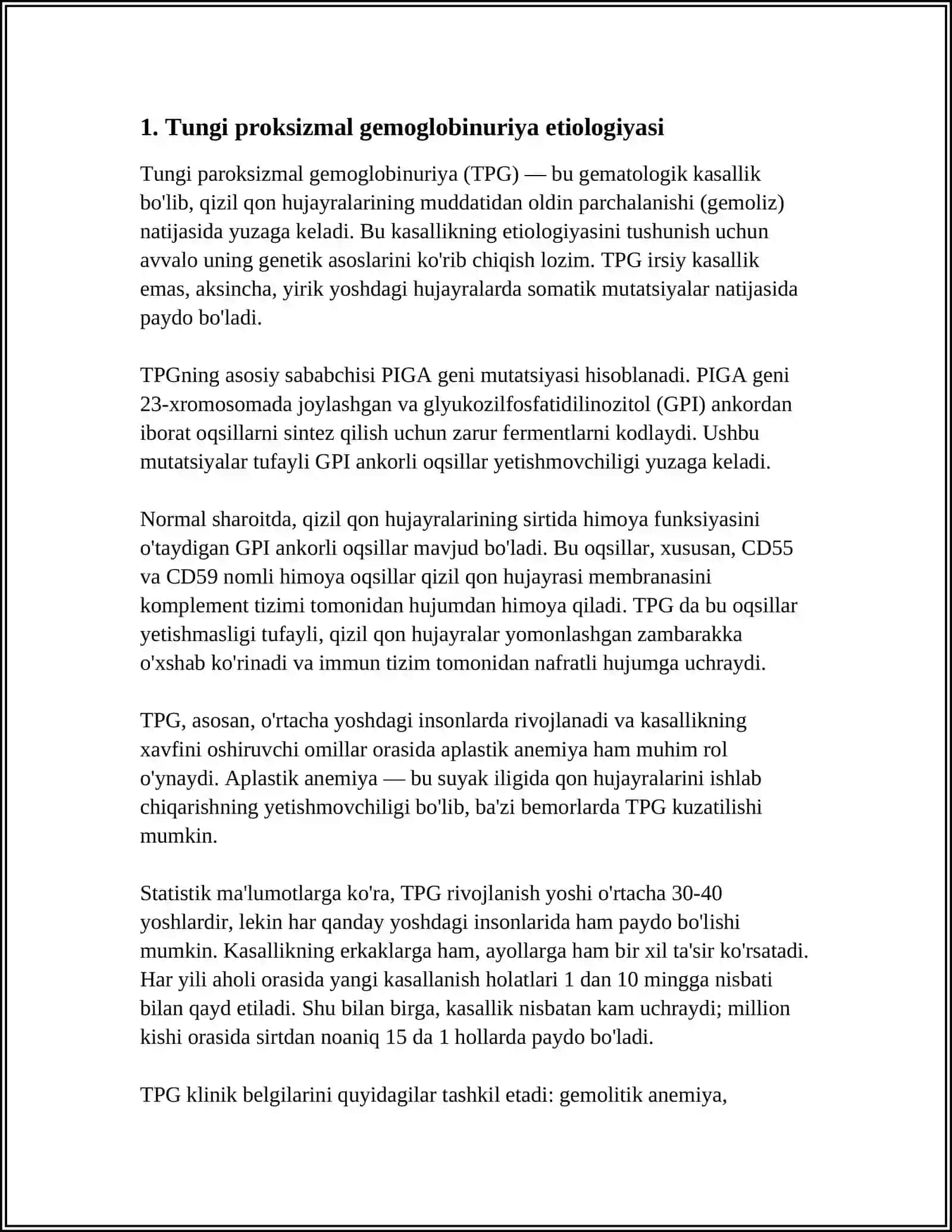 Tungi Proksizmal Gemoglobinuriya Etiologiya Patogenzei 3