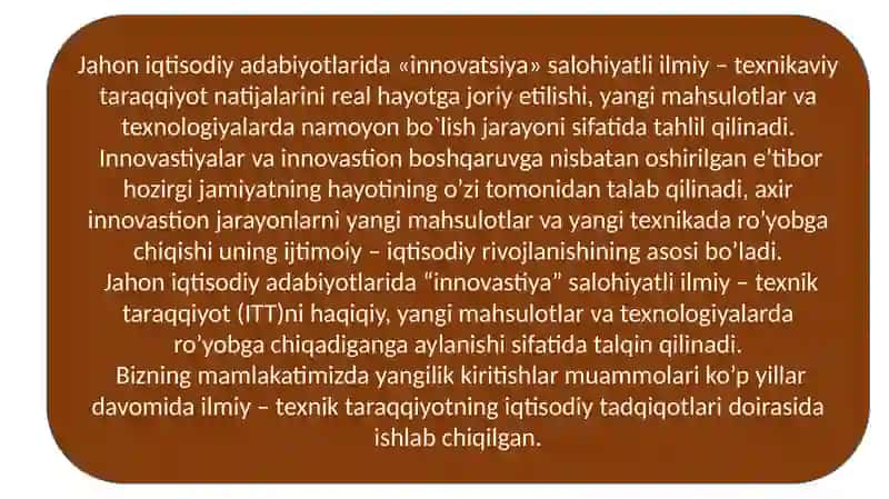 Innovatsion Menejmentning Asosiy Tushunchalari, Maqsadlari va Vazifalar 3