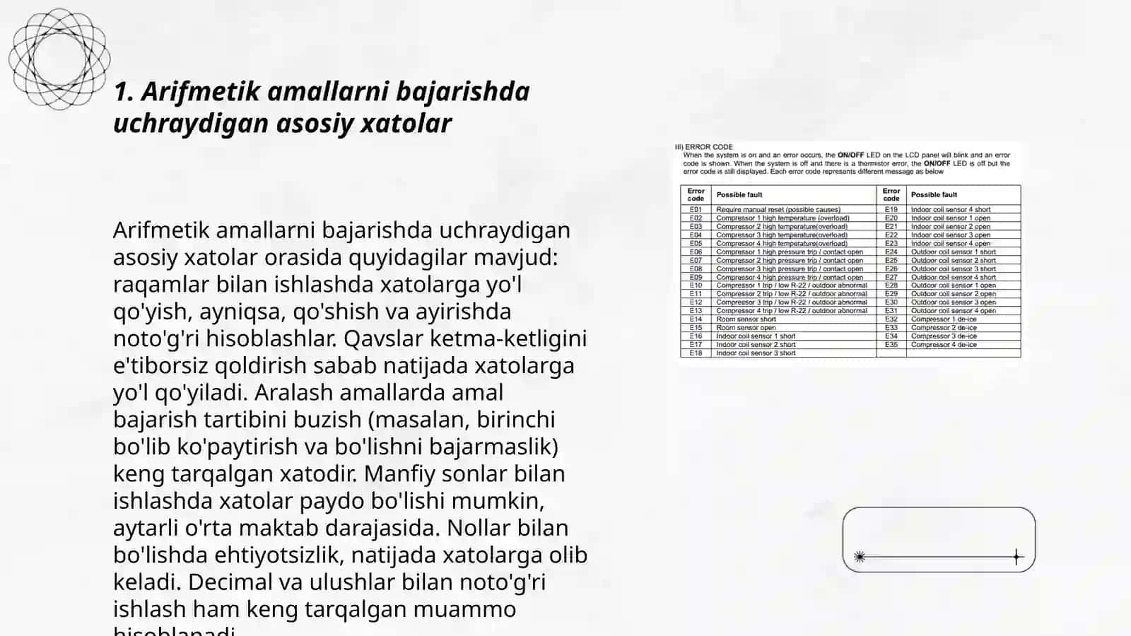 Hisoblash malakalarini tekshirish uchun nazorat ishlari 3