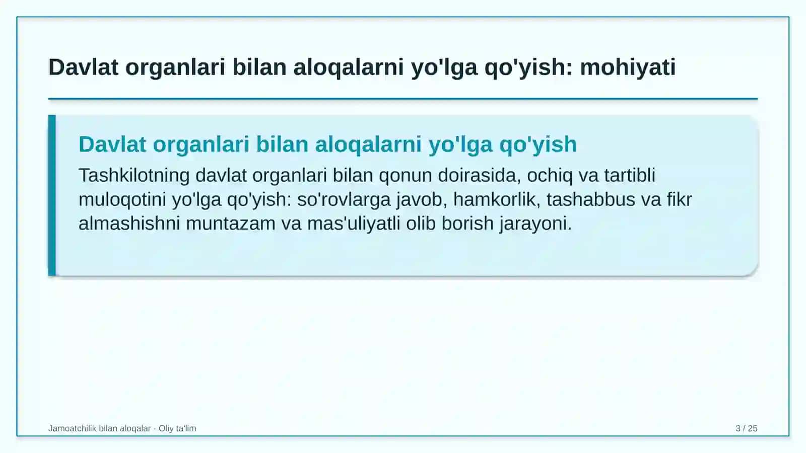 dasturiy ta'minotni testlash sohasida davlat organlari bilan aloqalarni yo'lga qo'yish 1191 3