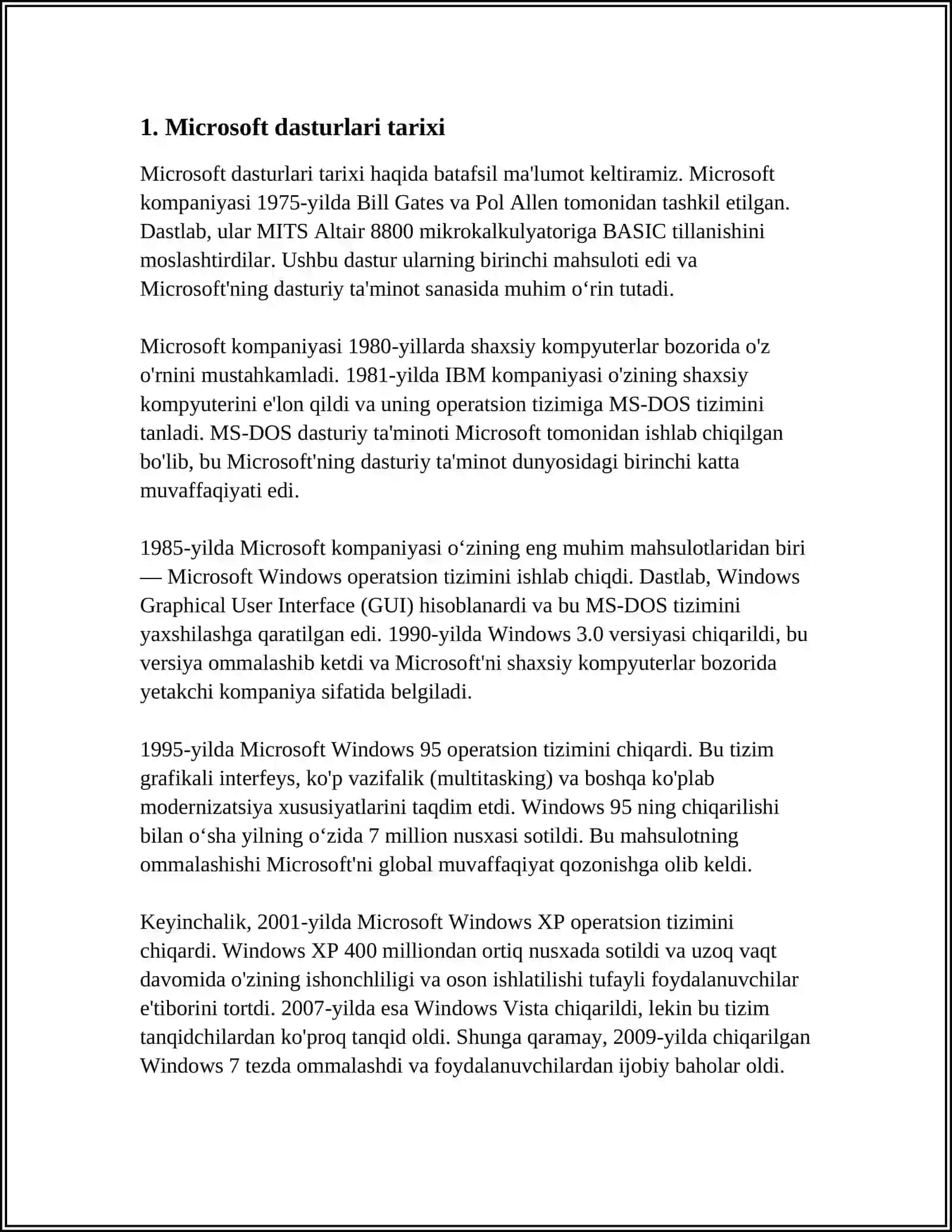 MICROSOFT DASTURI HAQIDA 3