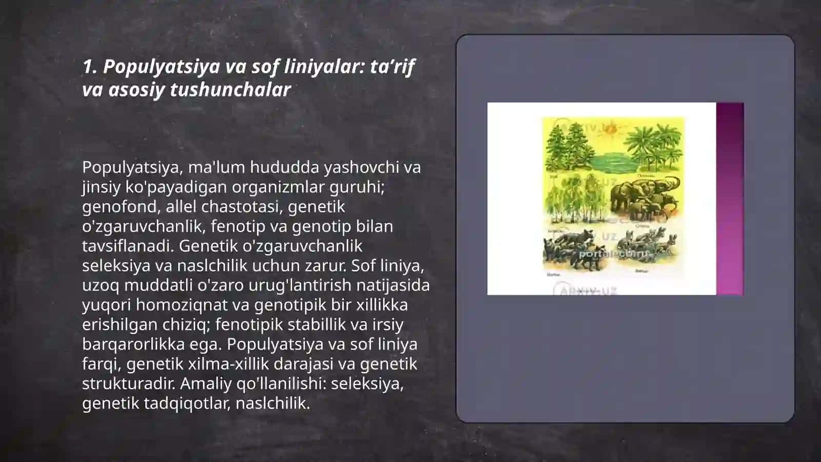 Populyatsiya va sof liniyalar to‘g‘risida tushuncha 3