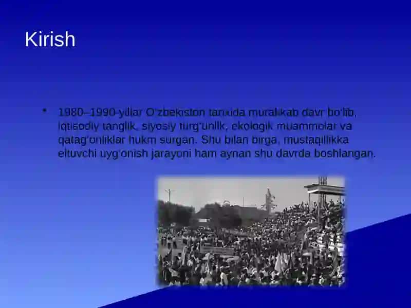 O‘zbekistonda 80–90-yillardagi ijtimoiy-siyosiy vaziyat, paxta yakka hokimligi va qatag‘onliklar 3