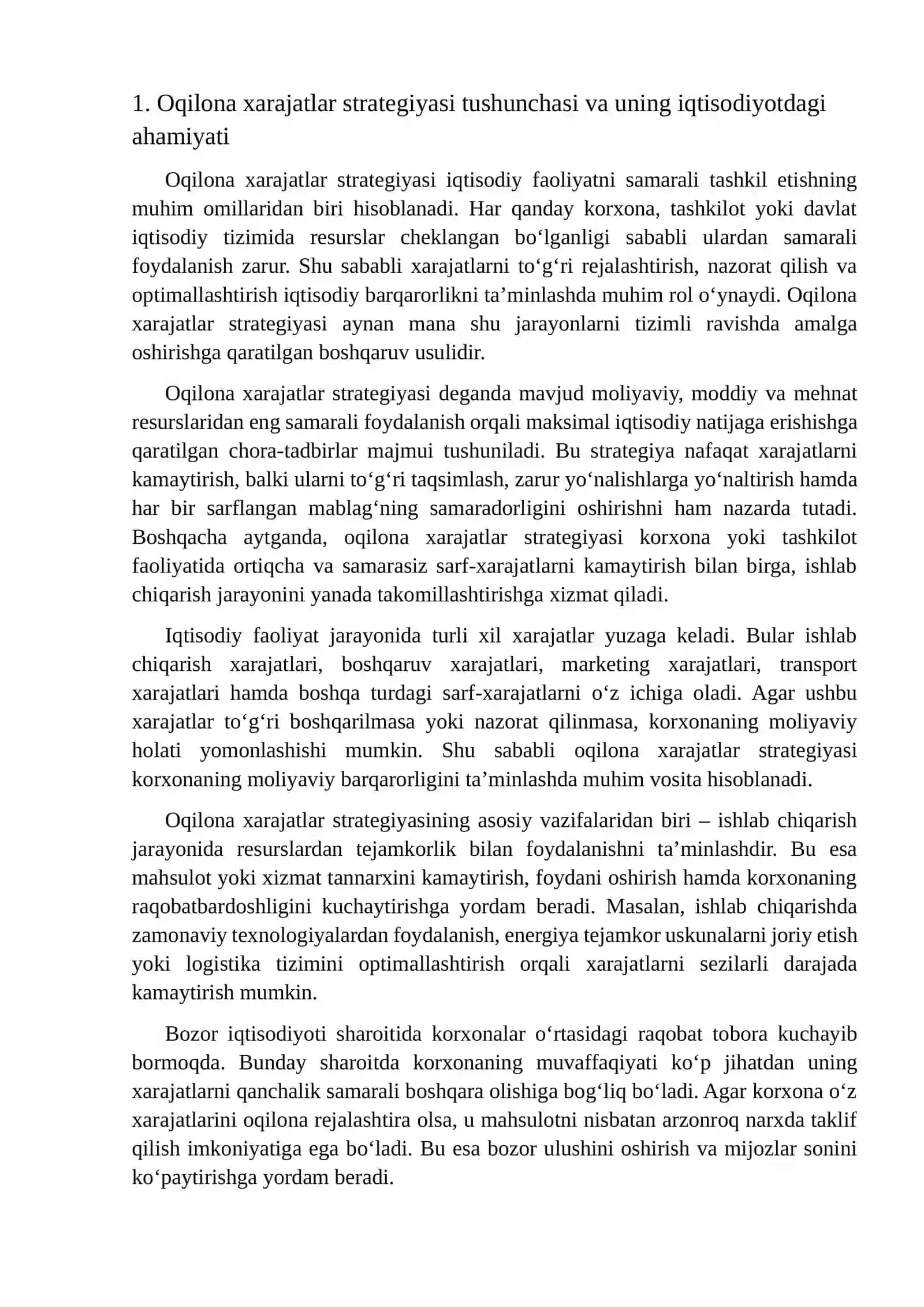 Oqilona xarajatlar strategiyasi 3