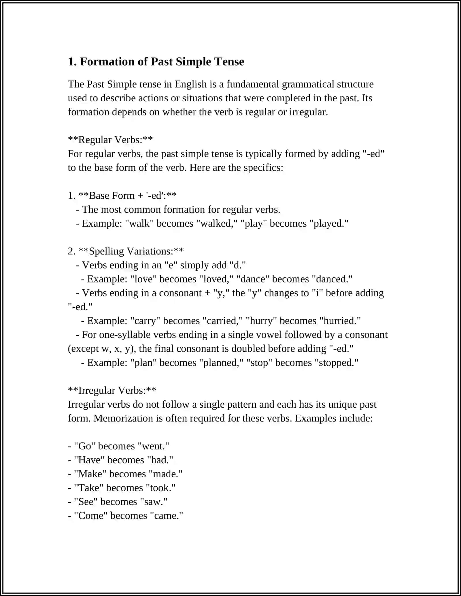 PAST SIMPLE 3