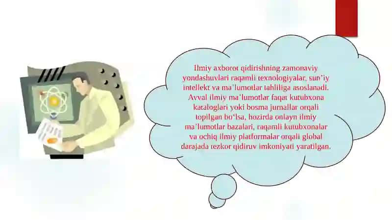 Ilmiy axborot qidirishining zamonaviy yondashuvlari. Maxsus ilmiy axborot resurslari bilan ishlash 3