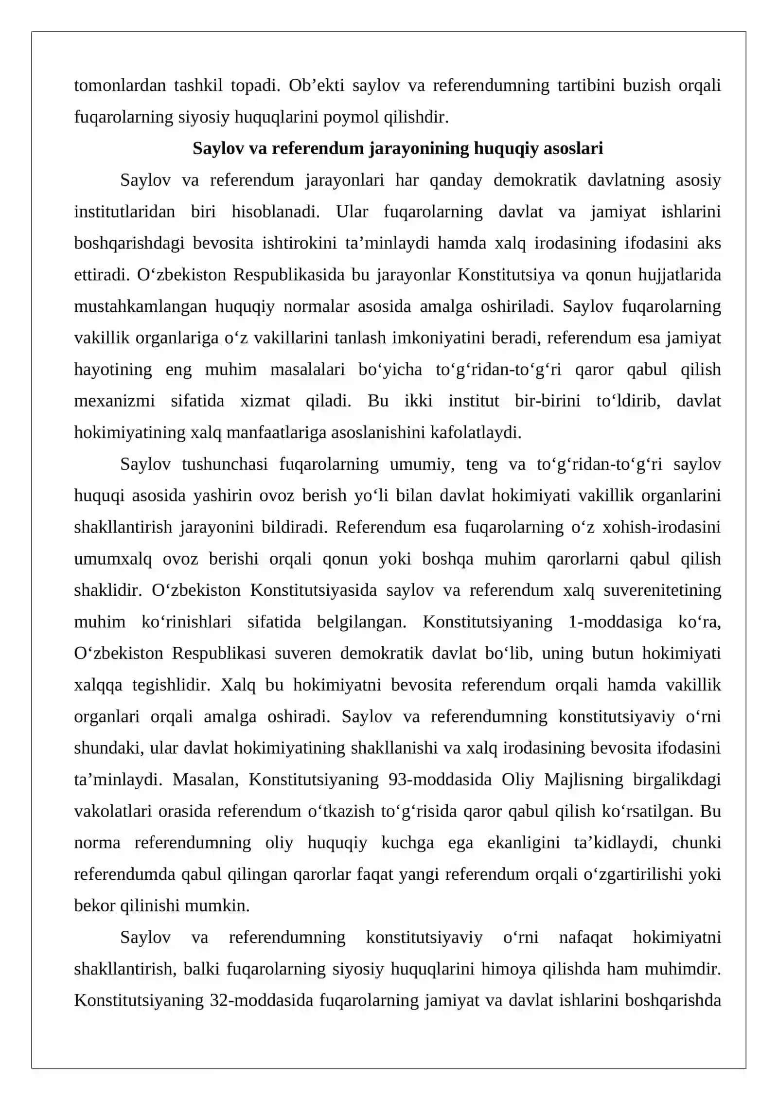 Saylov va referendum oʻtkazish tashkiliy sohasidagi mamuriy huquqbuzararlik tarkibi 3
