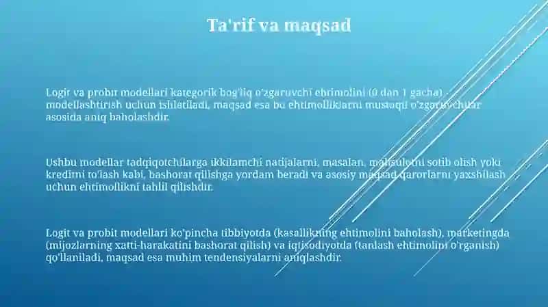 Logit va probit modellari 3