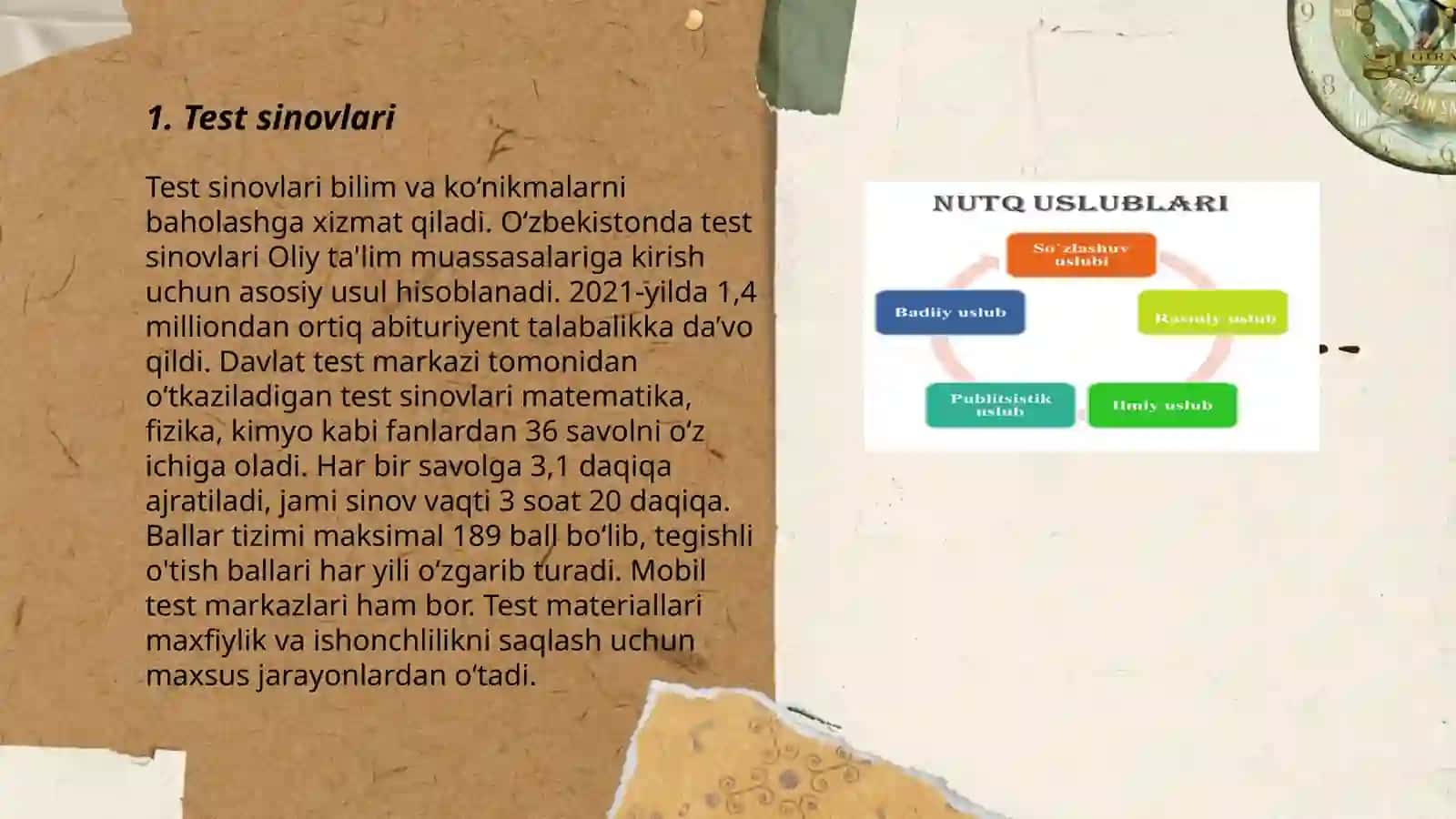 Test sinovlari 3