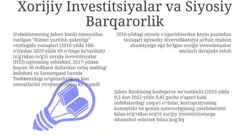 Xorijiy Investitsiyalar va Siyosiy Barqarorlik 3