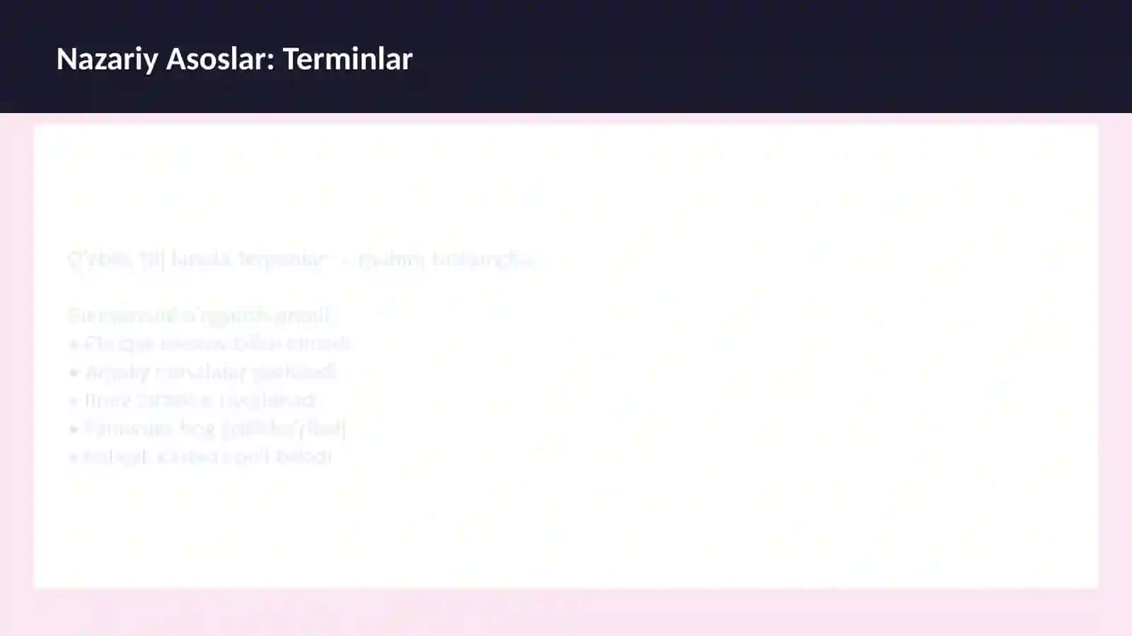 O'zbek Tili fanida Terminlar 3